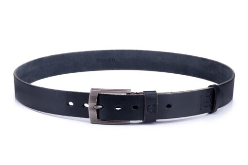 Bull captain Genuine Leather Black Bright Surface And NUBUK Belt for Men Classic Retro - Image 4