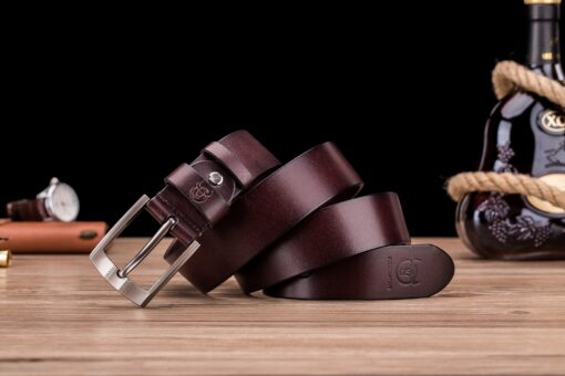 Bull captain Genuine Leather Bright Surface Brown Belt for Men Classic Retro - Image 3