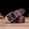 Bull captain Genuine Leather Brown Bright Surface And NUBUK Belt for Men Classic Retro - Image 4