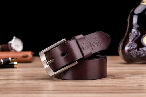 Bull captain Genuine Leather Bright Surface Brown Belt for Men Classic Retro - Image 2