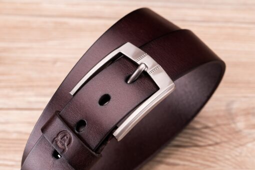 Bull captain Genuine Leather Bright Surface Brown Belt for Men Classic Retro - Image 8