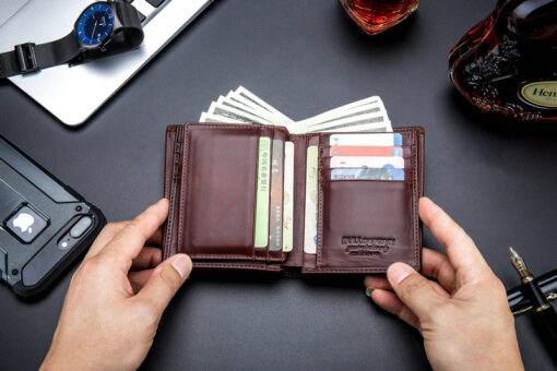 Bullcaptain Men Leather Wallet RFID Blocking Bifold Wallets Multi Credit Card Holder - Image 13