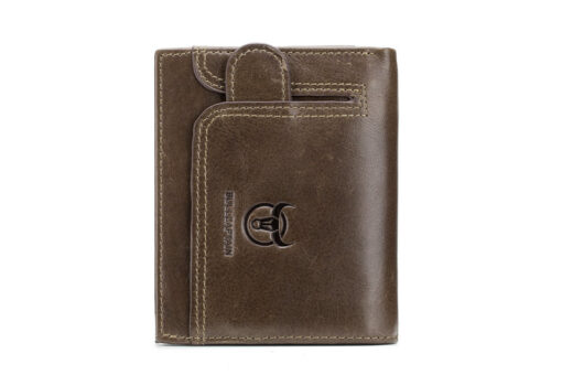 Bullcaptain Cowhide Zipper Wallet Coin Bag Vintage Short Wallet for Men - Image 2