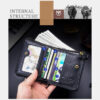 Bullcaptain Men Genuine Leather RFID Blocking 8 Card Holder Zipper Wallet 1 - Image 11