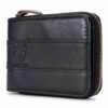 Bull Captain RFID Leather Men Wallet Zipper Blocking Coin Purse Bifold 11 Card Slots Coin - Image 13