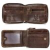 Bull Captain RFID Leather Men Wallet Zipper Blocking Coin Purse Bifold 11 Card Slots Coin - Image 7