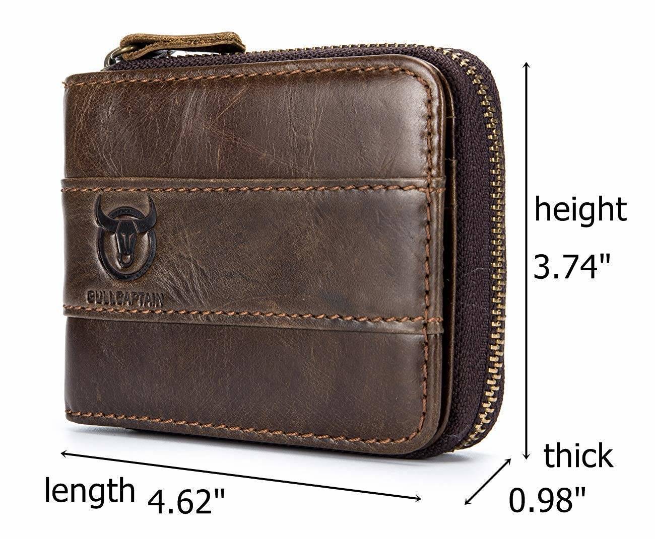 ✅ Mens designer RFID Blocking Zipped Coin Pocket Premium Leather pouch wallet 