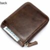Bull Captain RFID Leather Men Wallet Zipper Blocking Coin Purse Bifold 11 Card Slots Coin - Image 6